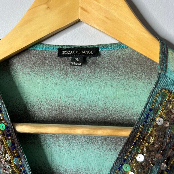 Soda Exchange Babydoll Y2K Tank Fairy Sequin Artsy Women's 8 Chiffon Flowy - Picture 6 of 6